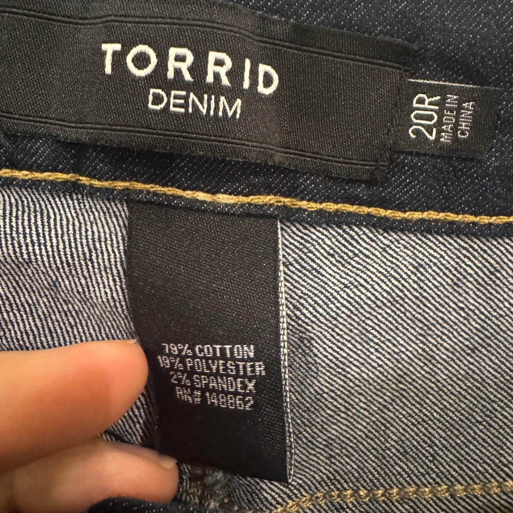 Torrid Denim Womens 20R Dark Wash Skinny Jeans Indigo Stretch Plus - Picture 3 of 11